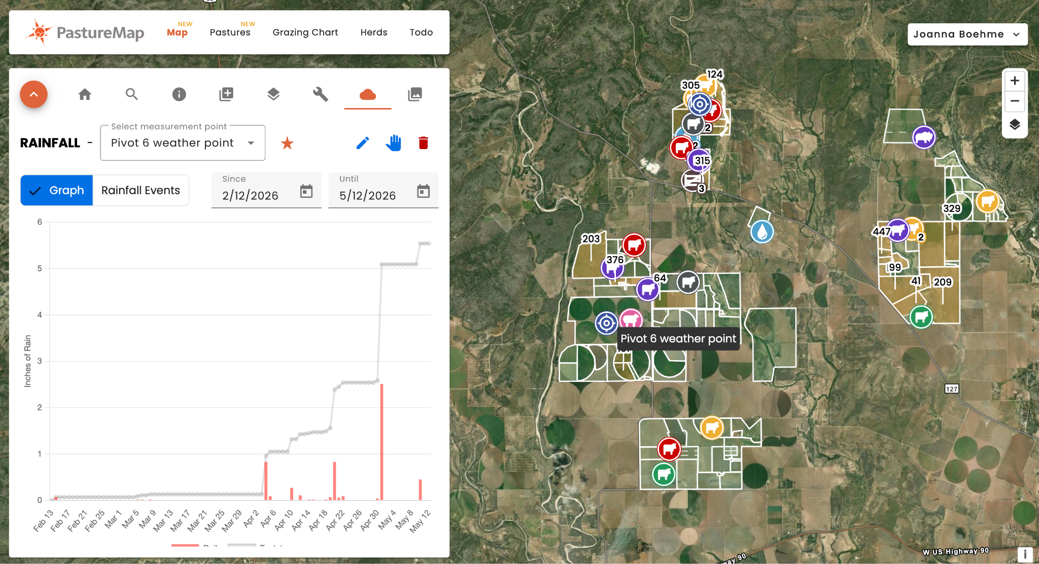 Rainfall in Map module