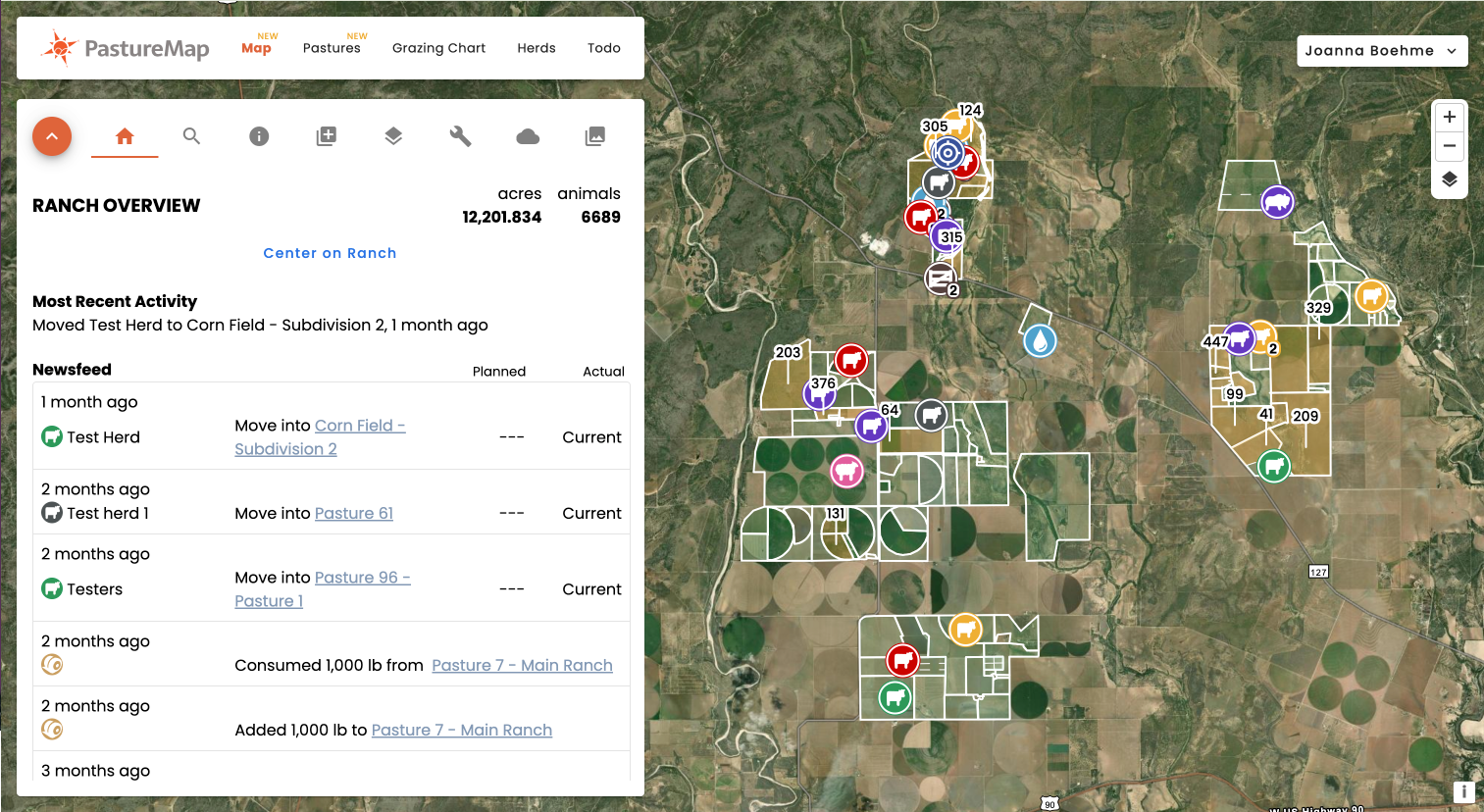 Ranch Overview in Map module
